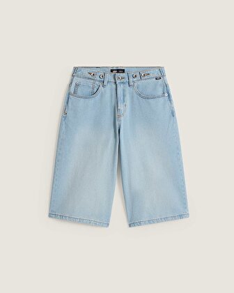 CINCHED CHECK 5 BAGGY ŞORT Light Stonewash