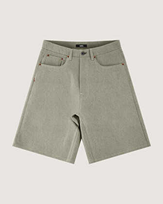 CHECK -5 BAGGY DENIM ŞORT Bay Leaf