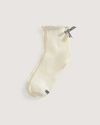 BOW BACK CREW ÇORAP (1 ÇİFT) Marshmallow/Black