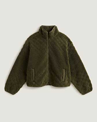 QUEENS HIGH PILE CEKET Mossy Olive