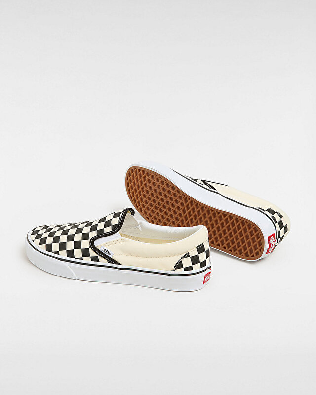 CHECKERBOARD CLASSIC SLIP-ON AYAKKABI Black And White Checker/White