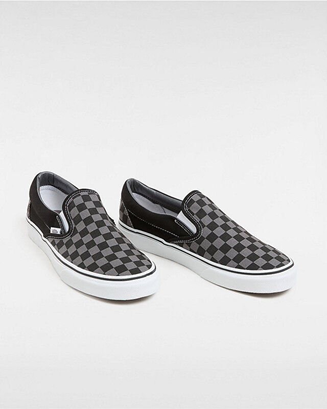 CHECKERBOARD CLASSIC SLIP-ON AYAKKABI (Checkerboard) Black/Pewter