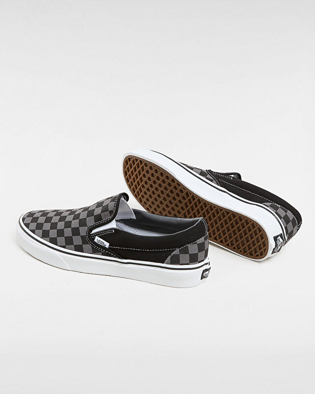 CHECKERBOARD CLASSIC SLIP-ON AYAKKABI (Checkerboard) Black/Pewter