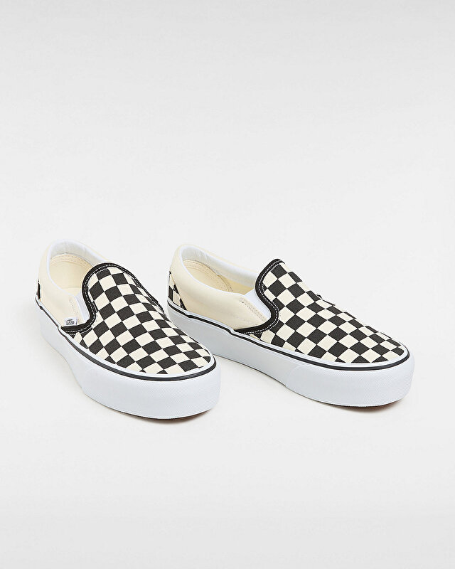 CHECKERBOARD CLASSIC SLIP-ON PLATFORM AYAKKABI Black And White Checker/White