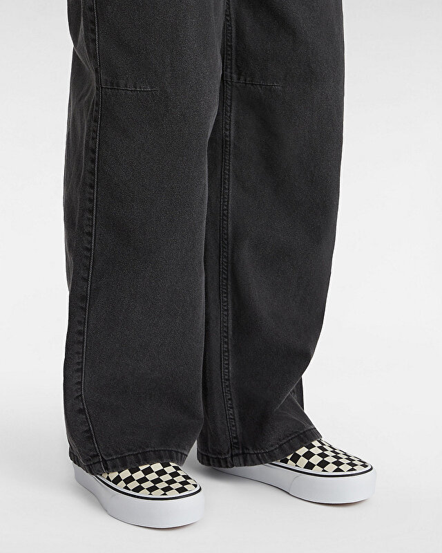 CHECKERBOARD CLASSIC SLIP-ON PLATFORM AYAKKABI Black And White Checker/White
