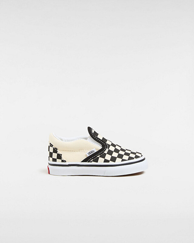 KÜÇÜK ÇOCUK CHECKERBOARD SLIP-ON AYAKKABI (1-4 YAŞ) Black And White Checker/White