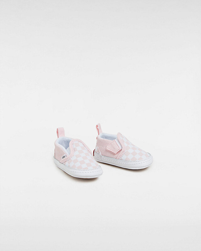 BEBEK SLIP-ON V CRIB AYAKKABI (Checkerboard) Blushing Bride/True White