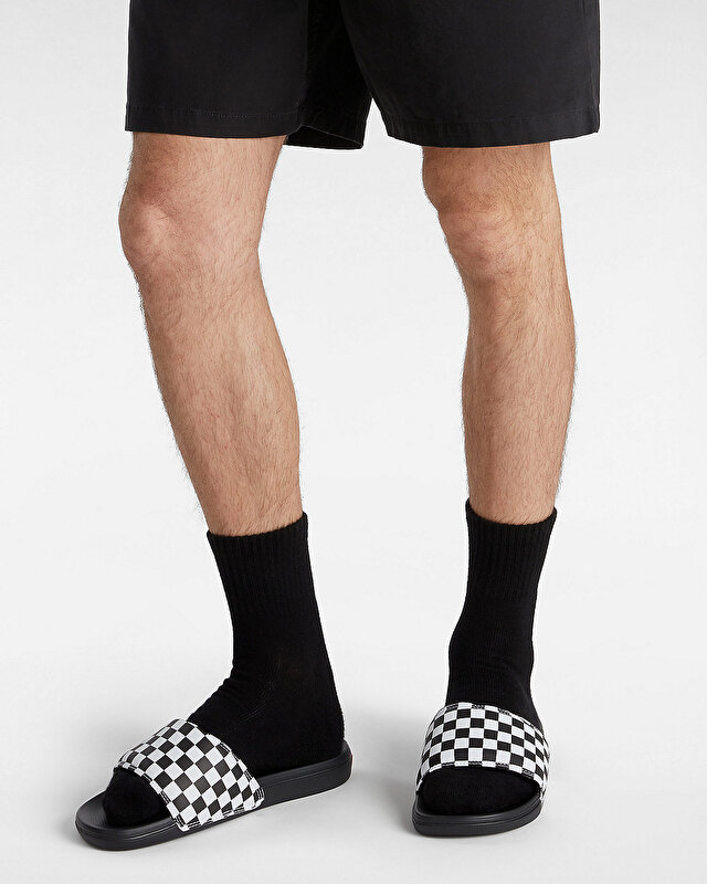 CHECKERBOARD MENS LA COSTA SLIDE-ON TERLİK (Checkerboard) True White/Black