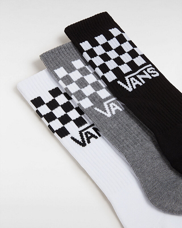CLASSIC CHECK CREW ÇORAP (3 ÇİFT) Black/White