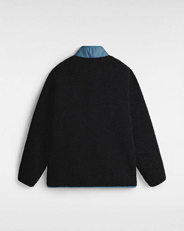 DEBRUSK LOOSE SHERPA TAM BOY FERMUARLI SWEATSHIRT Black/Bluestone