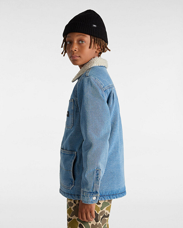 ERKEK ÇOCUK DRILL CHORE DENIM SHERPA CEKET Stonewash/Blue