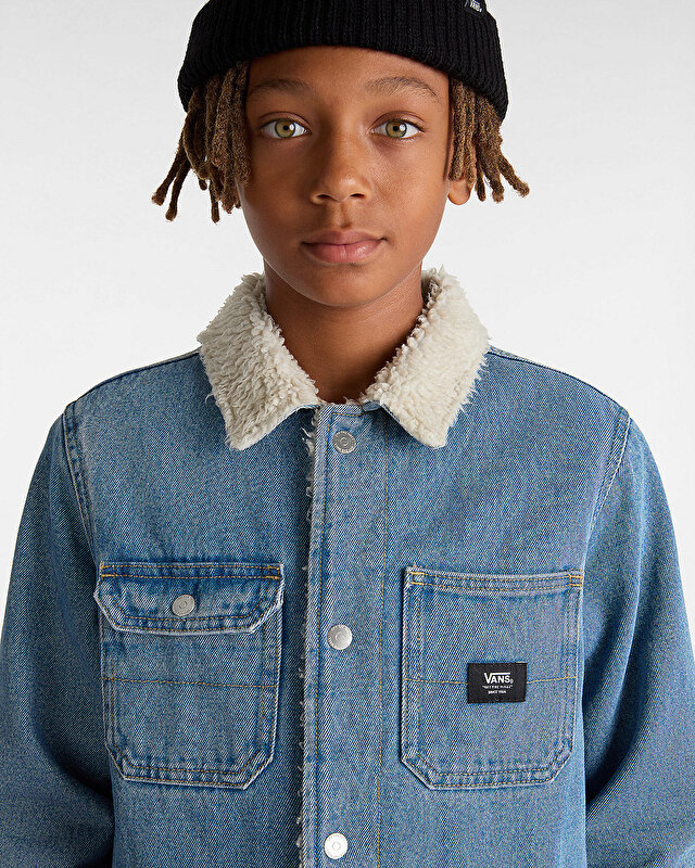 ERKEK ÇOCUK DRILL CHORE DENIM SHERPA CEKET Stonewash/Blue