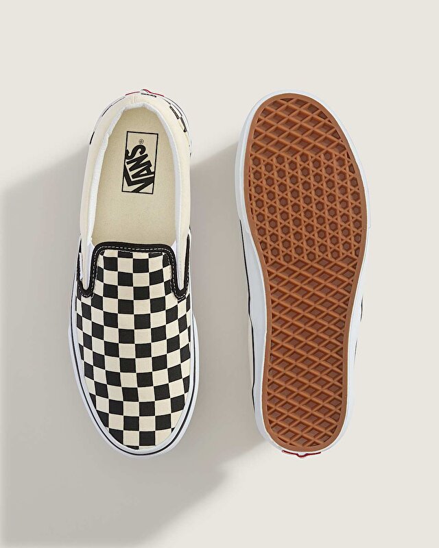 CHECKERBOARD CLASSIC SLIP-ON AYAKKABI Black And White Checker/White