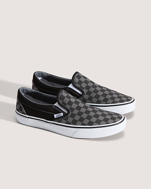 CHECKERBOARD CLASSIC SLIP-ON AYAKKABI (Checkerboard) Black/Pewter