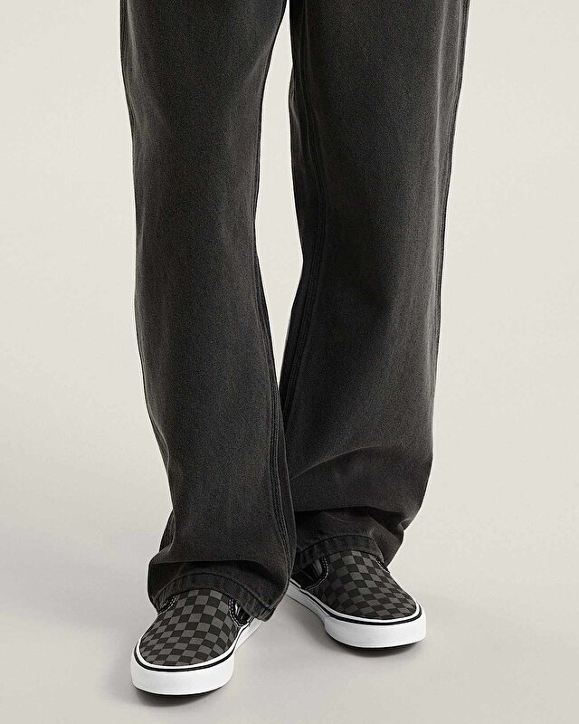 CHECKERBOARD CLASSIC SLIP-ON AYAKKABI (Checkerboard) Black/Pewter
