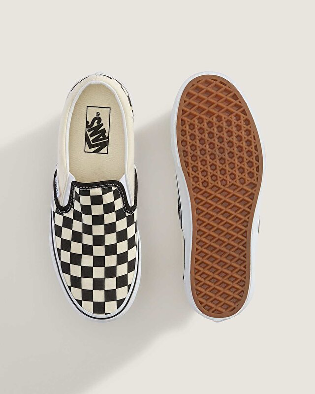 CHECKERBOARD CLASSIC SLIP-ON PLATFORM AYAKKABI Black And White Checker/White