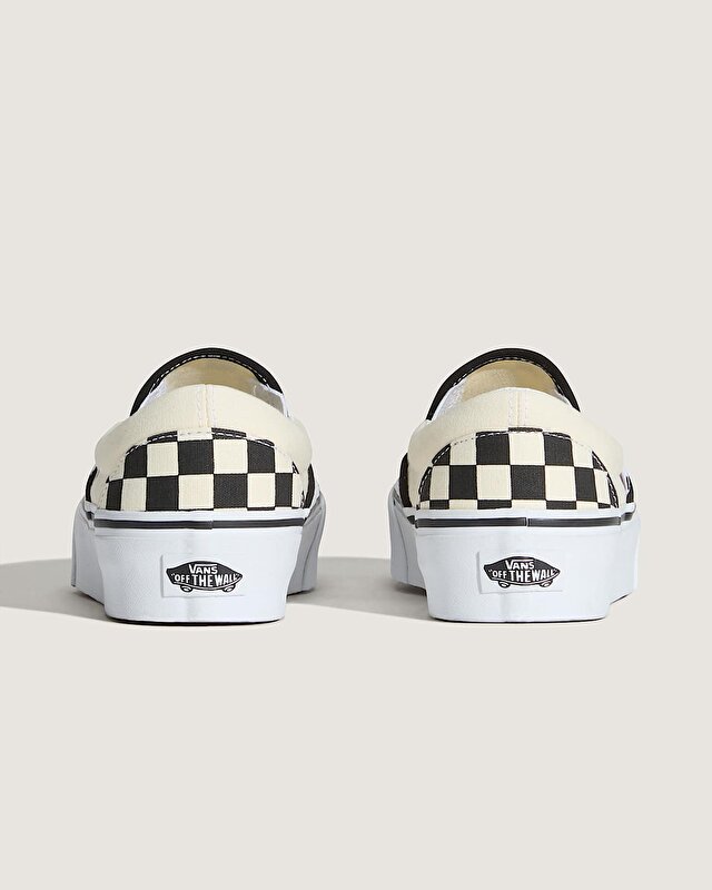 CHECKERBOARD CLASSIC SLIP-ON PLATFORM AYAKKABI Black And White Checker/White