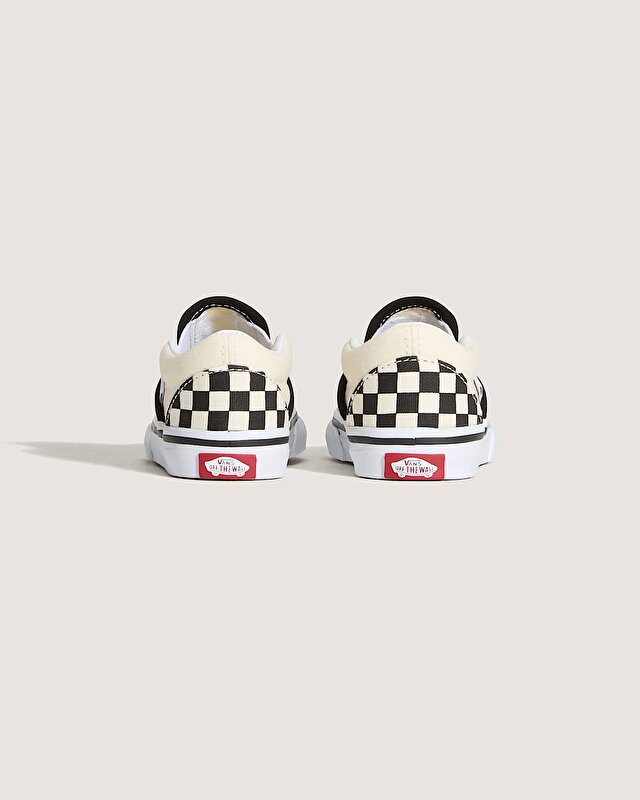 KÜÇÜK ÇOCUK CHECKERBOARD SLIP-ON AYAKKABI (1-4 YAŞ) Black And White Checker/White
