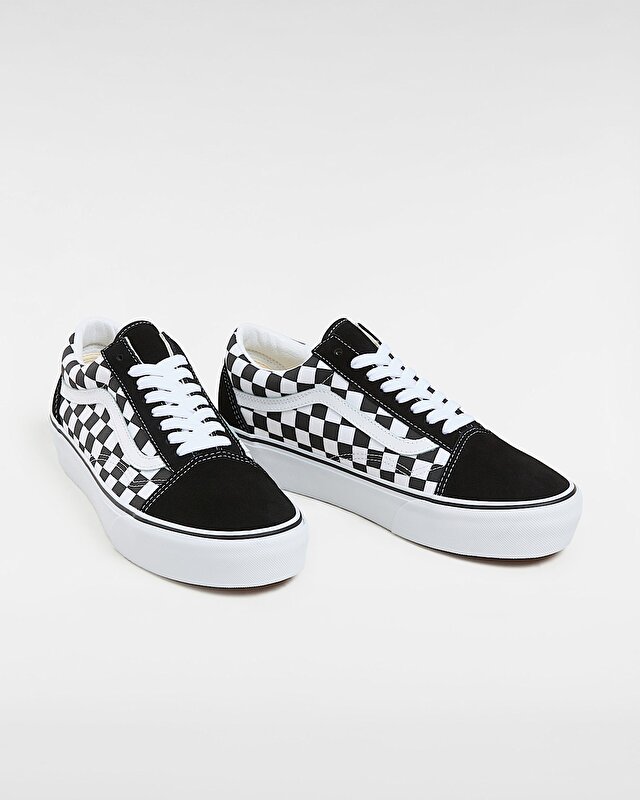 CHECKERBOARD OLD SKOOL PLATFORM AYAKKABI (Checkerboard) Black/True White
