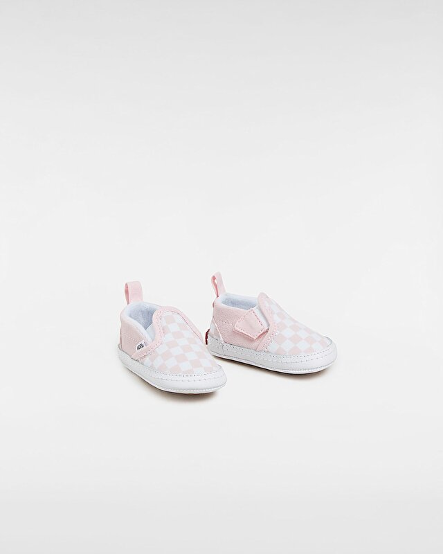 BEBEK SLIP-ON V CRIB AYAKKABI (Checkerboard) Blushing Bride/True White