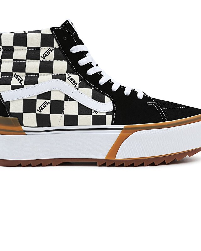 CHECKERBOARD SK8-HI STACKED AYAKKABI (Checkerboard) Multi/True White