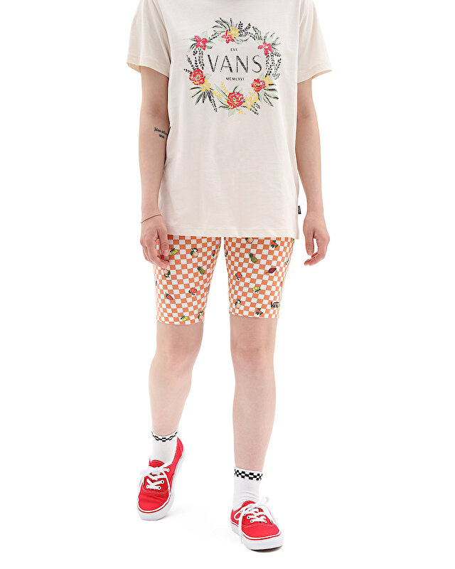 KADIN FLYING V PRINT TAYT ŞORT Sun Baked/Marshmallow