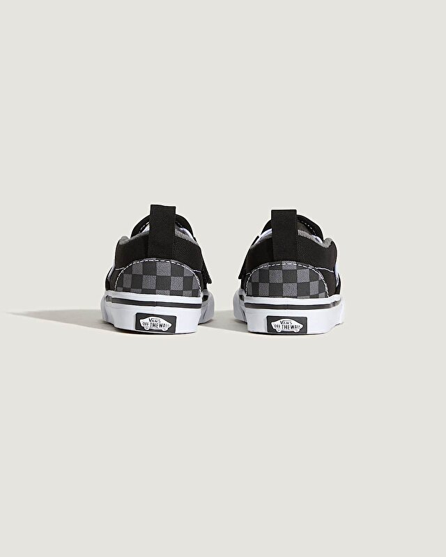 KÜÇÜK ÇOCUK CHECKERBOARD SLIP-ON CIRTCIRTLI AYAKKABI (1-4 YAŞ) (Checkerboard) Blk/Pewter