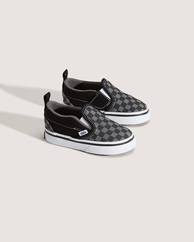 KÜÇÜK ÇOCUK CHECKERBOARD SLIP-ON CIRTCIRTLI AYAKKABI (1-4 YAŞ) (Checkerboard) Blk/Pewter
