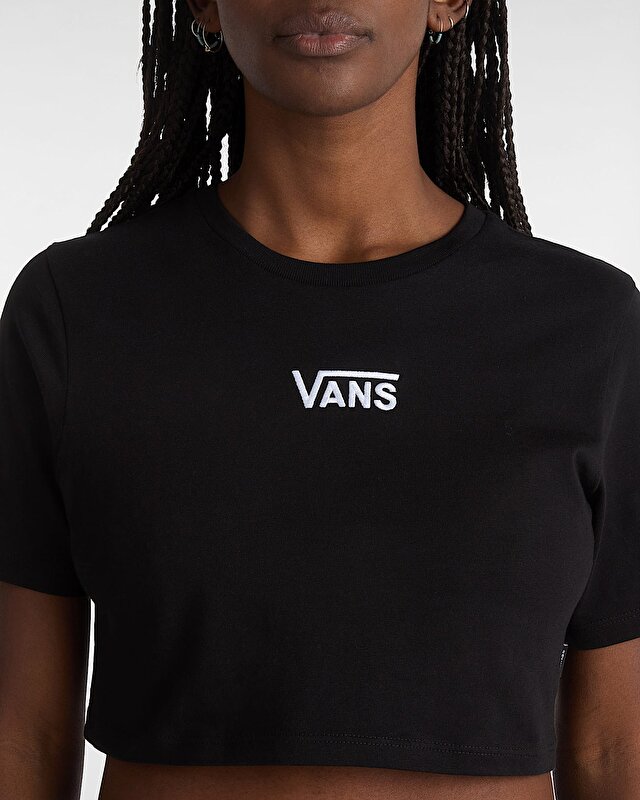 FLYING V CREW CROP TİŞÖRT Black