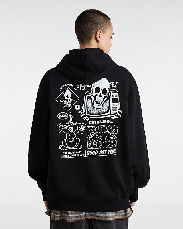CRAZY EDDY 66 LOOSE PULLOVER KAPÜŞONLU ÜST Black
