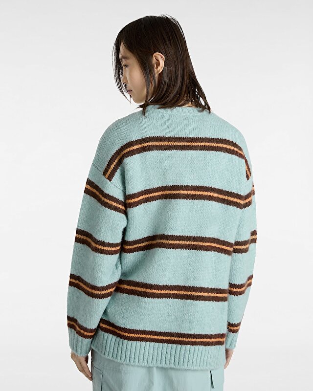 SUZIE STRIPE BİSİKLET YAKA UZUN KOLLU ÜST Gray Mist