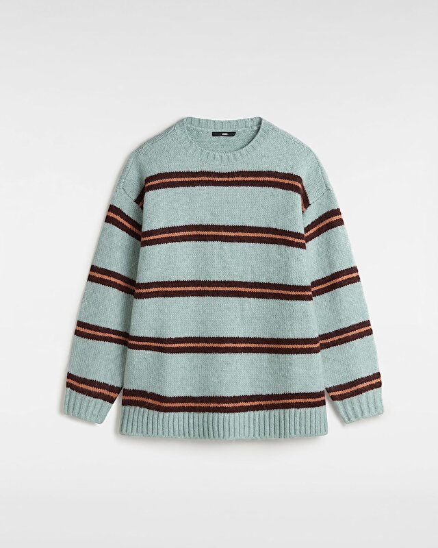 SUZIE STRIPE BİSİKLET YAKA UZUN KOLLU ÜST Gray Mist