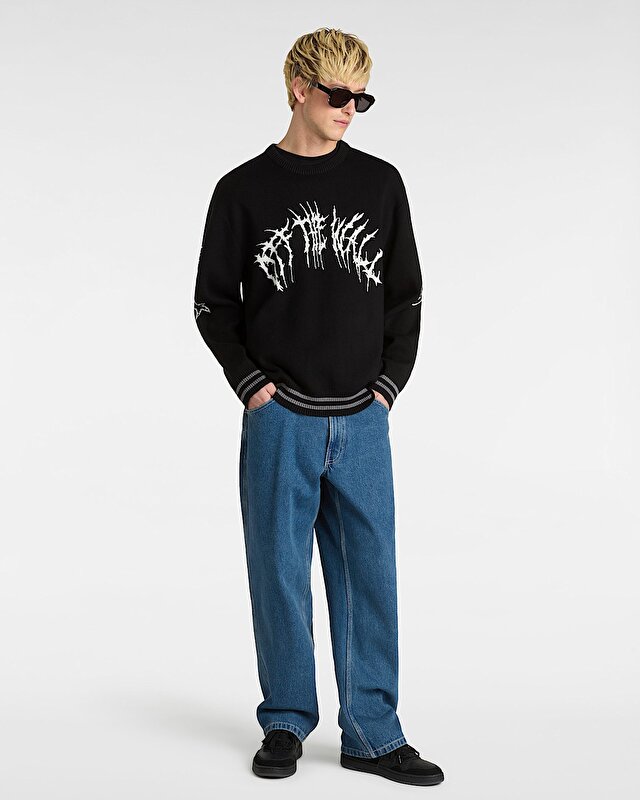 METAL ARCH CREW SWEATER Black