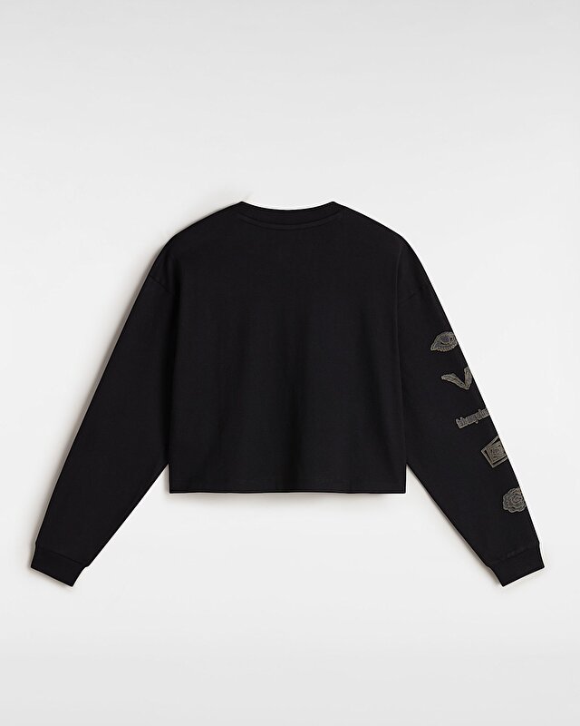 BREAKER UZUN KOLLU RELAX CROP Black
