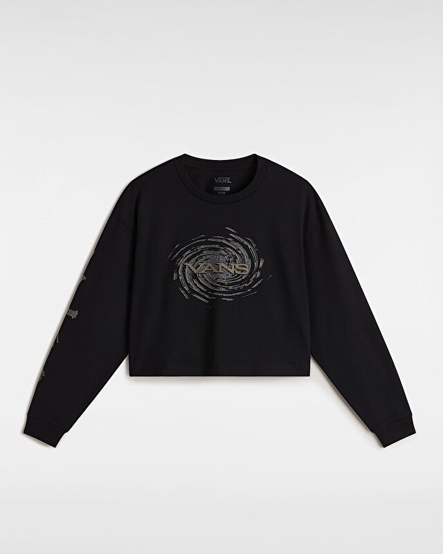 BREAKER UZUN KOLLU RELAX CROP Black