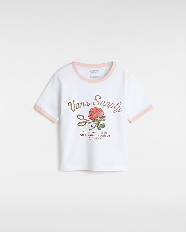 KIZ ÇOCUK SUPPLY BOUTIQUE RINGER TİŞÖRT (8-14 YAŞ) White/Sepia Rose