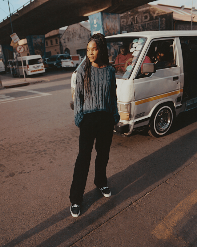 MILA CABLE KNIT CROP KAZAK Parisian Night