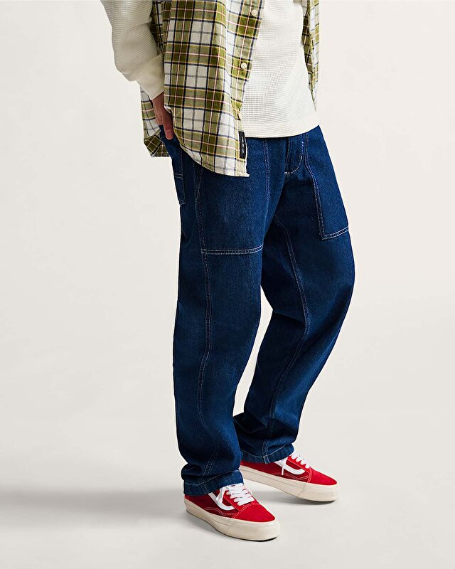 FATIGUE LOOSE TAPERED DENIM PANTOLON Dark Denim