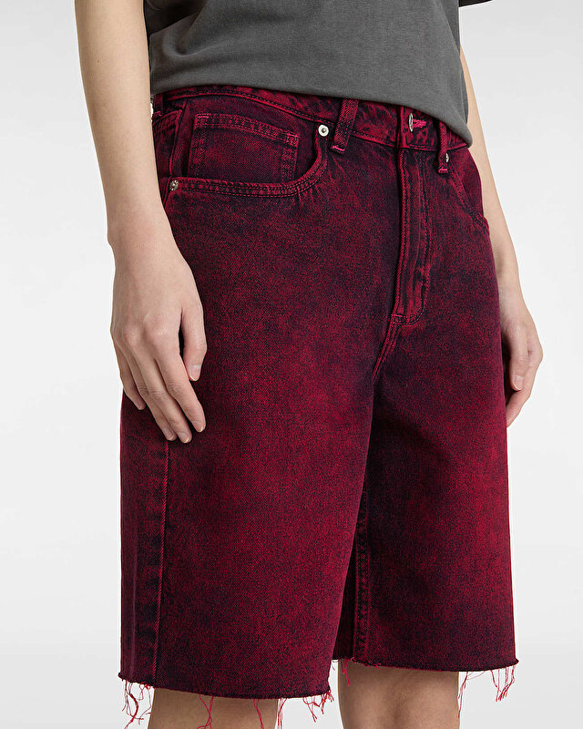 SIRELLE OVER-DYED CUT-OFF ŞORT Cherries Jubilee