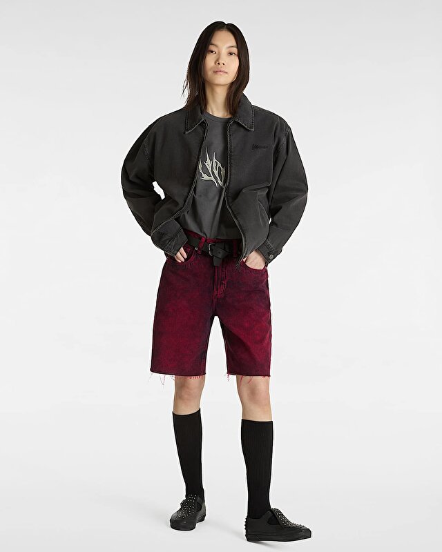 SIRELLE OVER-DYED CUT-OFF ŞORT Cherries Jubilee