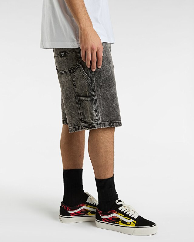 DRILL CHORE LOOSE DENIM ŞORT Stonewash Black