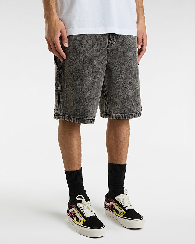 DRILL CHORE LOOSE DENIM ŞORT Stonewash Black