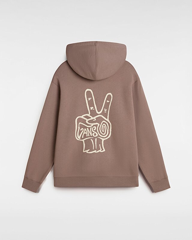 V HAND LOOSE KAPÜŞONLU ÜST Deep Taupe