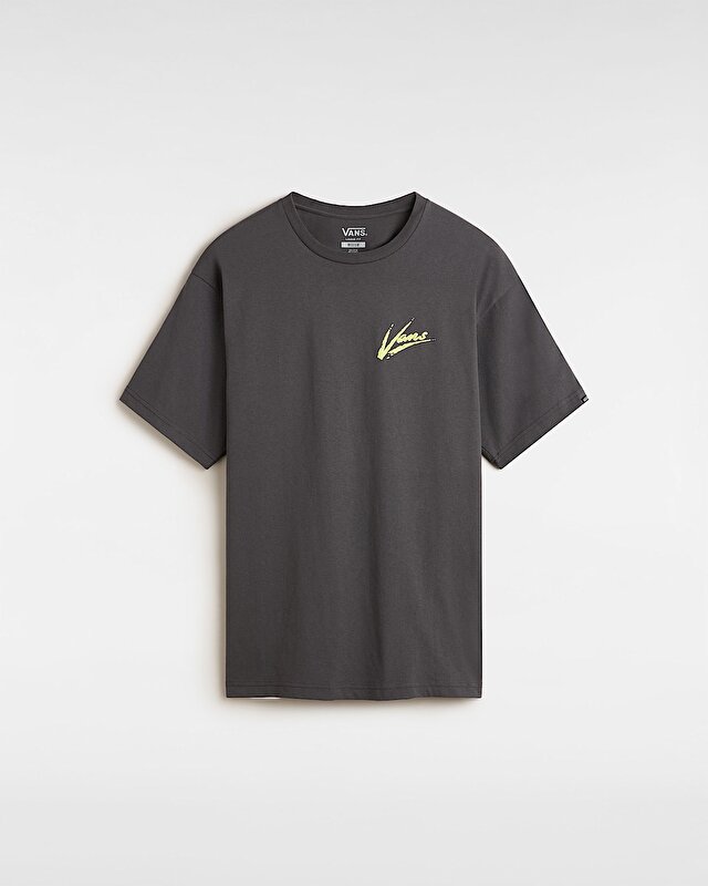 BRUSH CRIPT LOOSE SS TİŞÖRT Asphalt/Shadow Lime