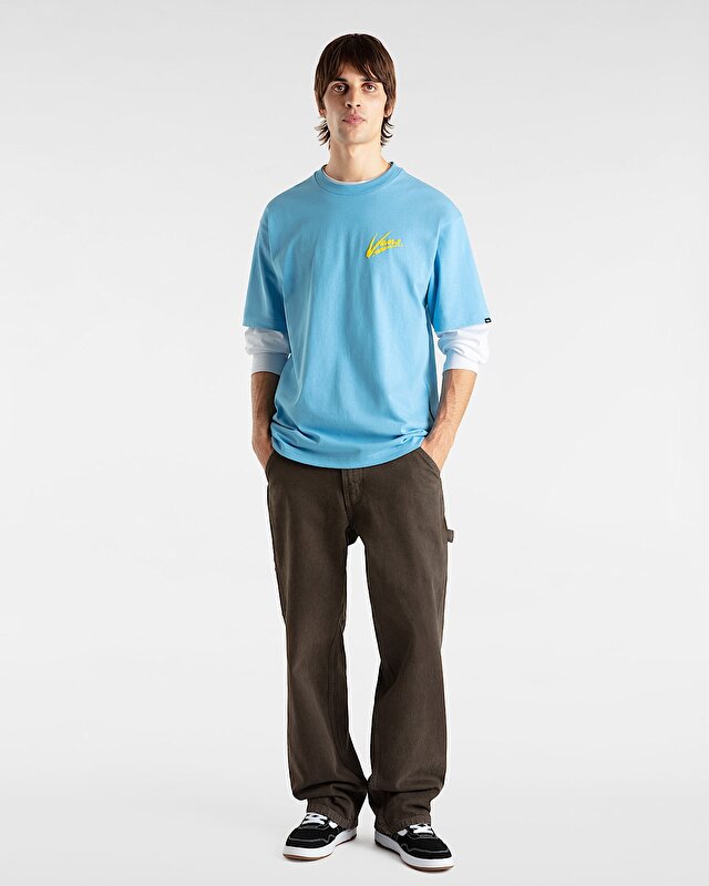 BRUSH SCRIPT LOOSE SS TİŞÖRT Heritage Blue