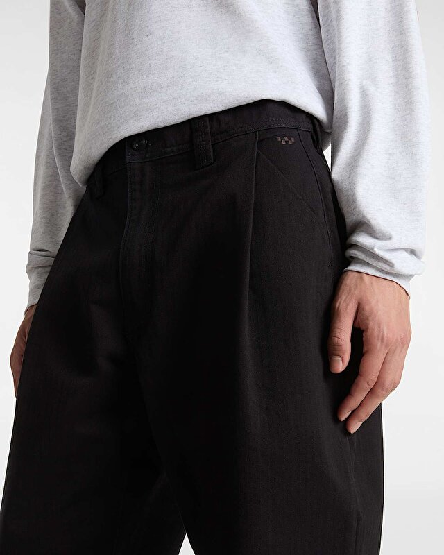 SKATE LOOSE PLEATED PANTOLON Black