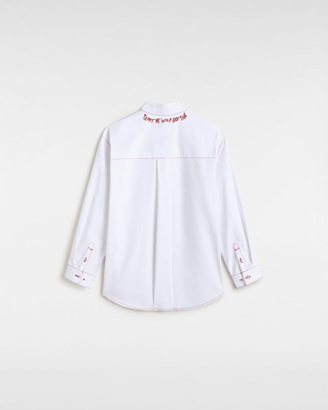 GILLIAN GRAPHIC BUTTON DOWN GÖMLEK White