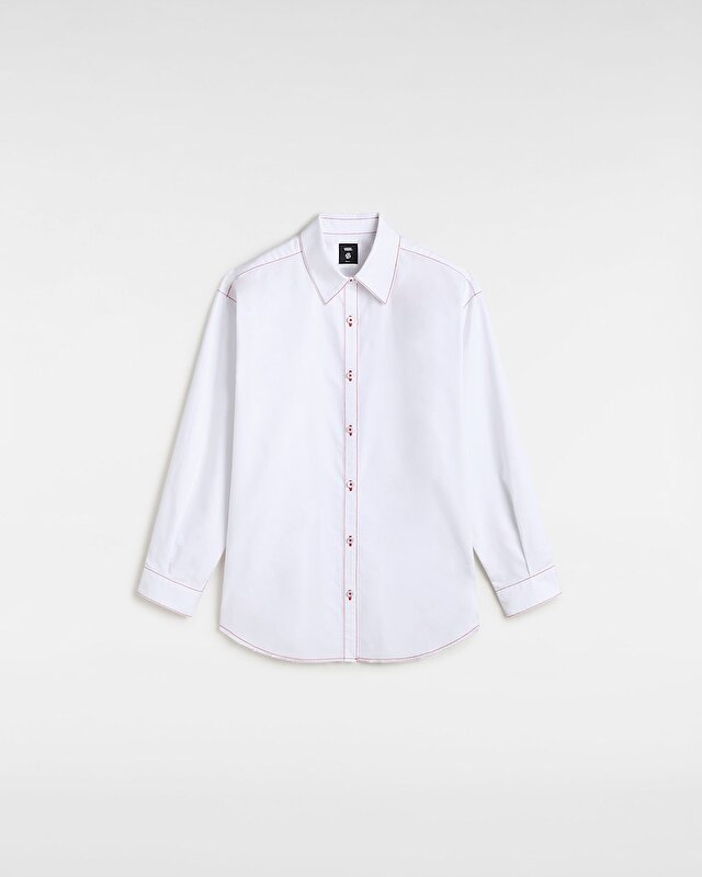 GILLIAN GRAPHIC BUTTON DOWN GÖMLEK White