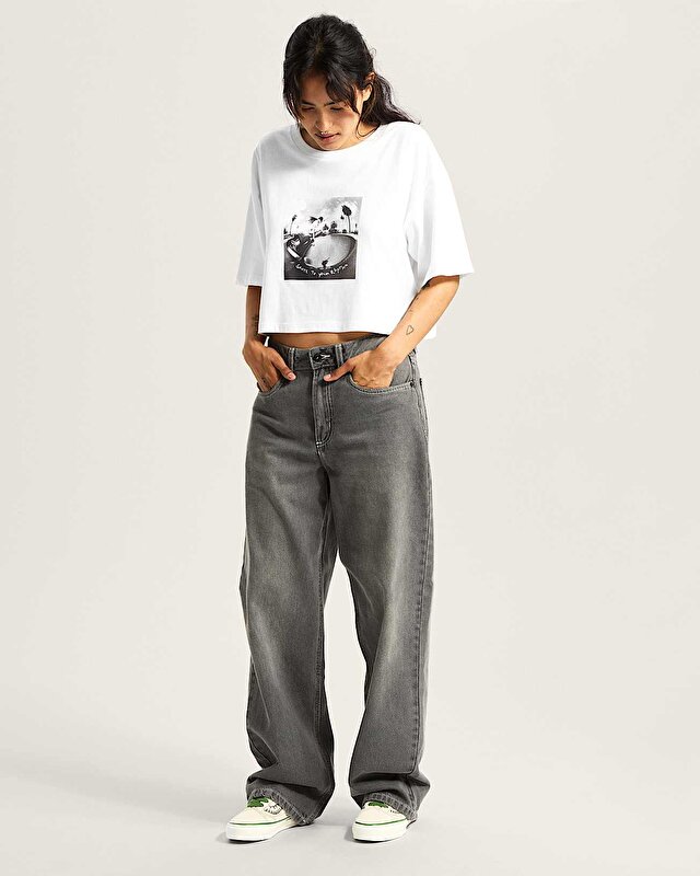 RHYTHM RELAXED CROP TİŞÖRT White