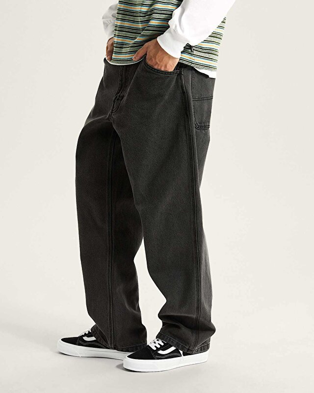 SKATE CHECK-5 LOOSE DENIM PANTOLON Black Denim